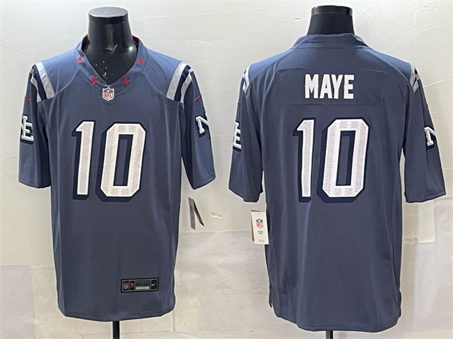 Personalized Men’s New England Patriots #10 Drake Maye 2025 Rivalries Stitched Football Jersey