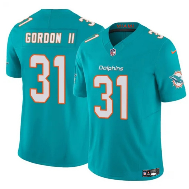 Personalized Men’s Miami Dolphins #31 Ollie Gordon II Aqua 2025 F.U.S.E. Limited Stitched Football Jersey
