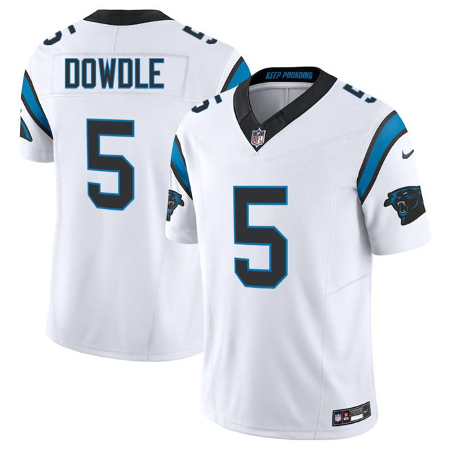 Personalized Men’s Carolina Panthers #5 Rico Dowdle White 2024 F.U.S.E. Limited Stitched Football Jersey