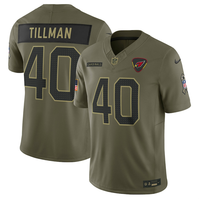 Personalized Men’s Arizona Cardinals #40 Pat Tillman Olive 2025 Salute to Service Limited Stitched Football Jersey