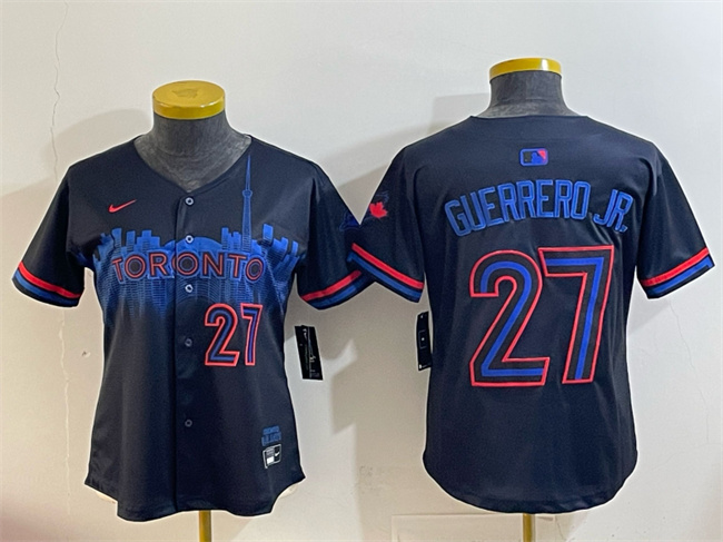 Personalized Youth Toronto Blue Jays #27 Vladimir Guerrero Jr. Navy 2024 City Connect Limited Stitched Baseball Jersey