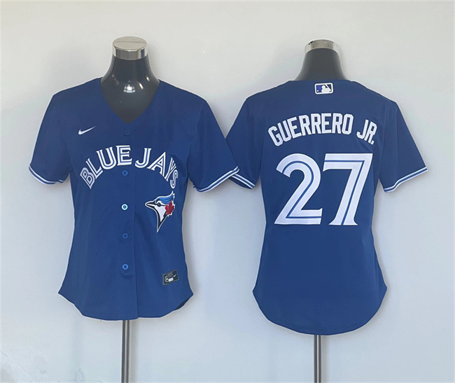Personalized Women’s Toronto Blue Jays #27 Vladimir Guerrero Jr. Blue Cool Base Stitched Baseball Jersey(Run Small)