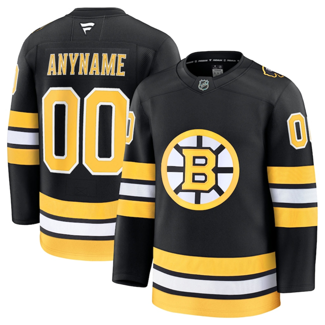 Personalized Men’s Boston Bruins Active Player Black 2025 Home Stitched Hockey Jersey