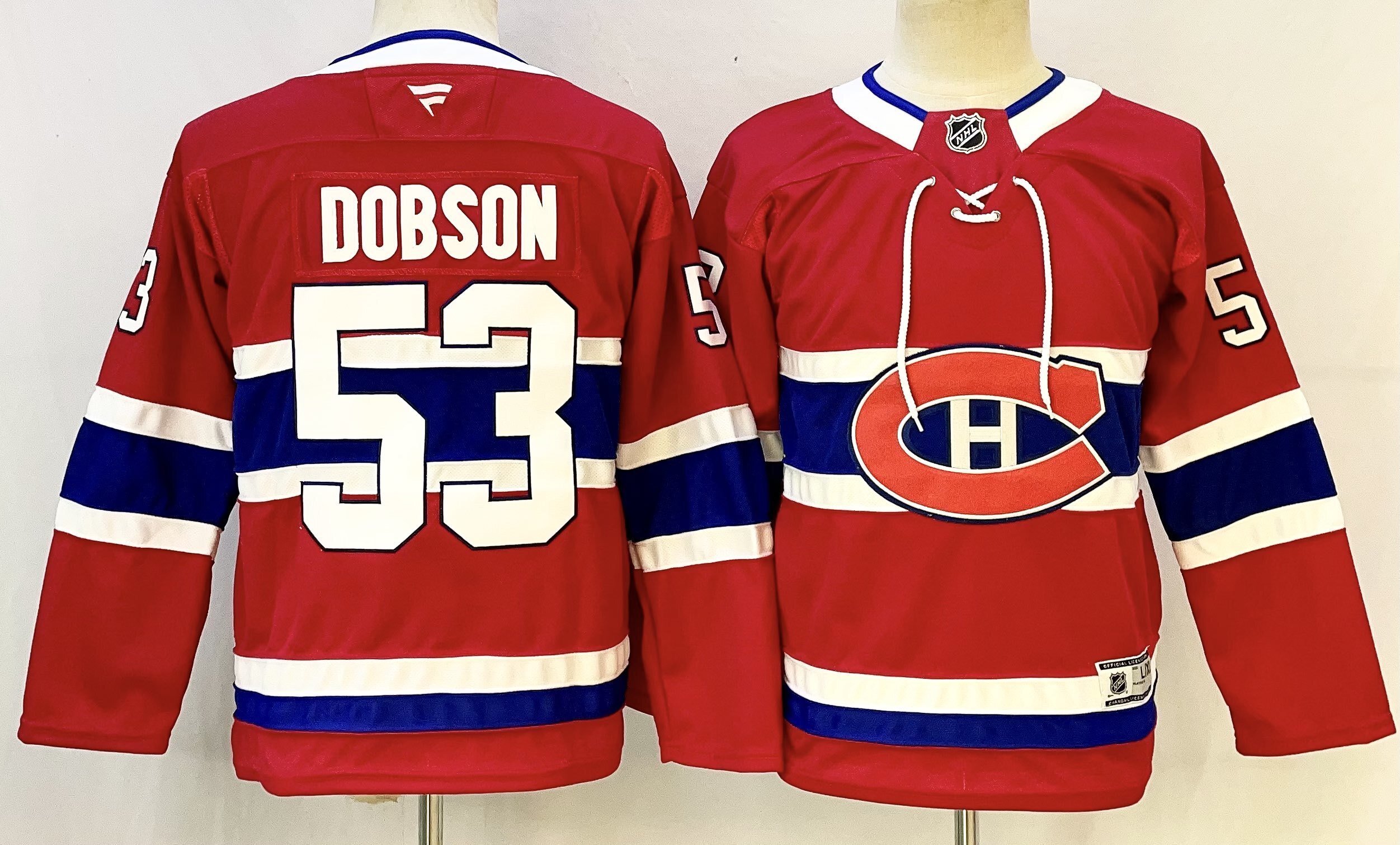 Personalized Youth Montreal Canadiens #53 Noah Dobson Red 2024-25 Stitched Jersey