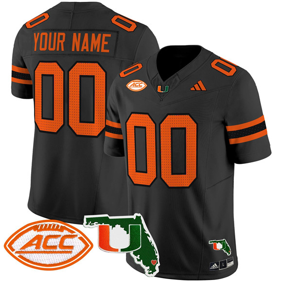 Personalized Men’s Miami Hurricanes Active Player Black 2024 F.U.S.E. Florida Patch Limited Stitched Football Jersey