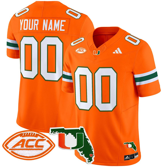 Personalized Men’s Miami Hurricanes Active Player Orange 2024 F.U.S.E. Florida Patch Limited Stitched Football Jersey