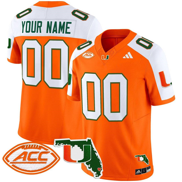 Personalized Men’s Miami Hurricanes Active Player Orange Alternate 2024 F.U.S.E. Florida Patch Limited Stitched Football Jersey