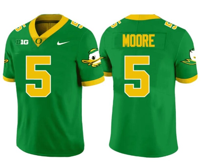 Personalized Men’s Oregon Ducks #5 Dakorien Moore Green Stitched Football Jersey
