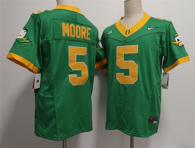 Personalized Men’s Oregon Ducks #5 Dakorien Moore Green 2024 F.U.S.E. Stitched Jersey