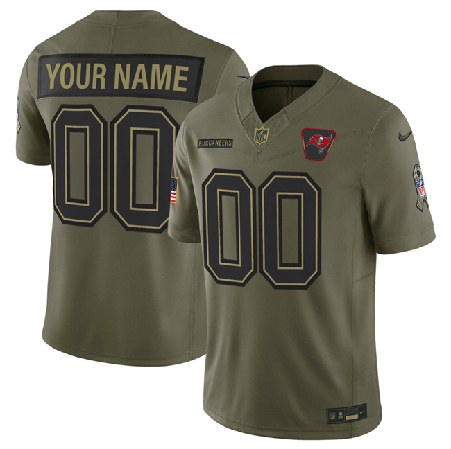 Personalized Men’s Tampa Bay Buccaneers Active Player Olive 2025 F.U.S.E. Salute to Service Limited Stitched Football Jersey