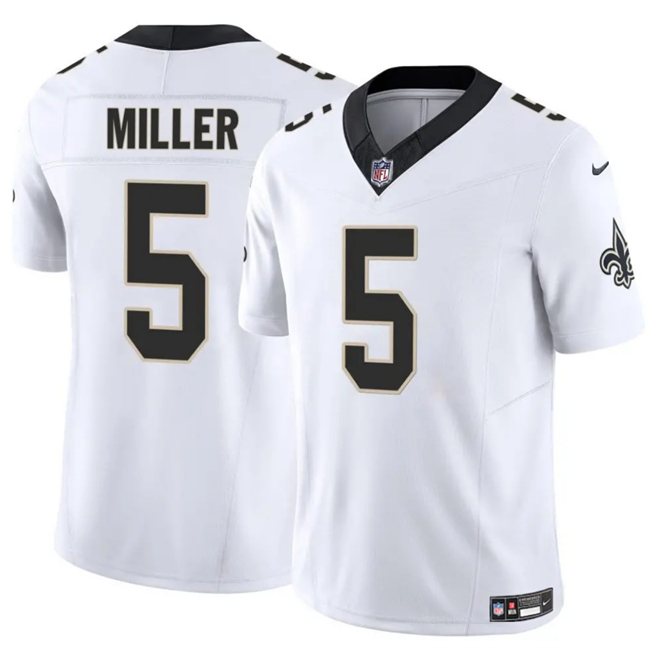 Personalized Men’s New Orleans Saints #5 Kendre Miller White 2025 F.U.S.E Limited Stitched Football Jersey