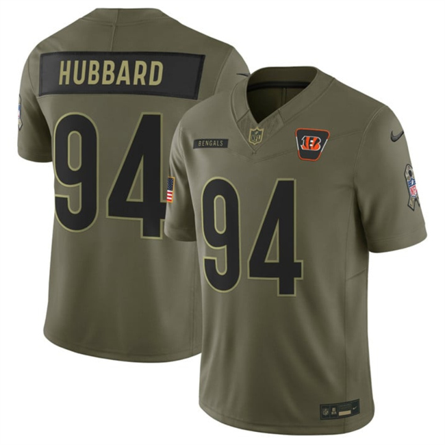 Personalized Men’s Cincinnati Bengals #94 Sam Hubbard Olive 2025 F.U.S.E. Salute to Service Limited Stitched Football Jersey