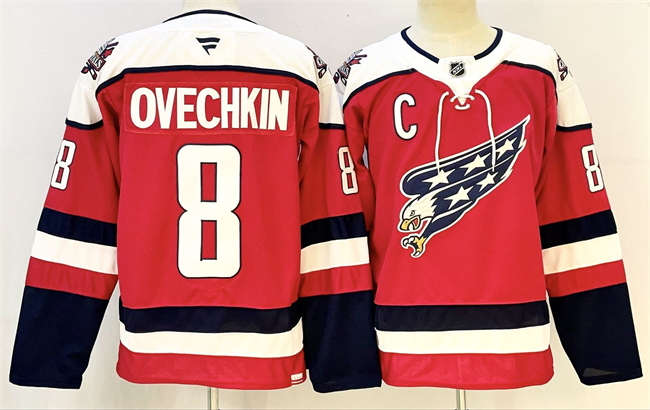 Personalized Men’s Washington Capitals #8 Alexander Ovechkin Navy With C Patch Stitched Hockey Jersey