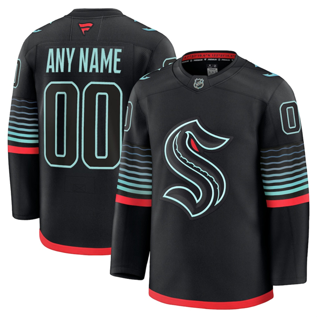 Personalized Men’s Seattle Kraken Black Alternate Stitched Hockey Jersey