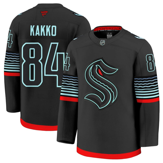 Personalized Men’s Seattle Kraken #84 Kaapo Kakko Black Alternate Stitched Hockey Jersey