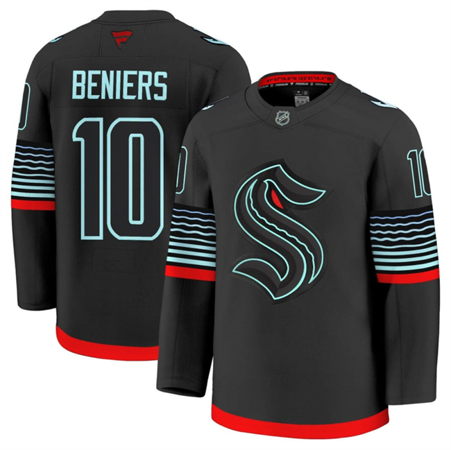 Personalized Men’s Seattle Kraken #10 Matty Beniers Black Alternate Stitched Hockey Jersey