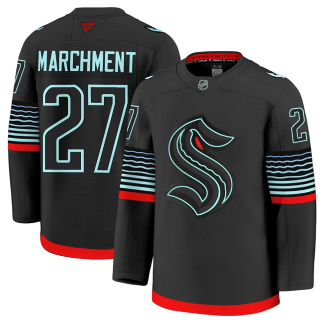 Personalized Men’s Seattle Kraken #27 Mason Marchment Black Alternate Stitched Hockey Jersey