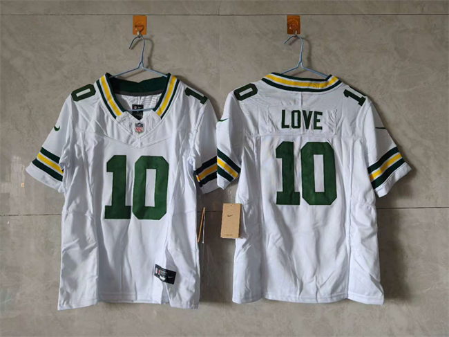 Personalized Youth Green Bay Packers #10 Jordan Love White 2024 F.U.S.E Limited Stitched Football Jersey