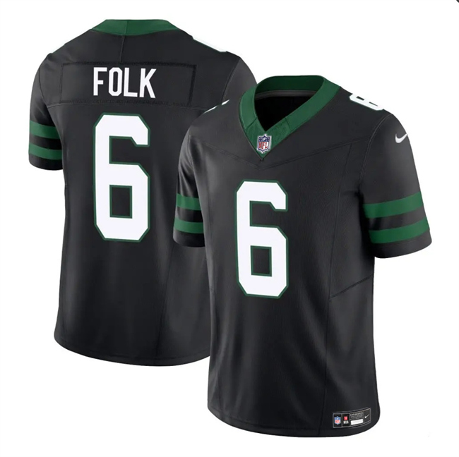 Personalized Men’s New York Jets #6 Nick Folk Black 2025 F.U.S.E. Untouchable Limited Stitched Jersey