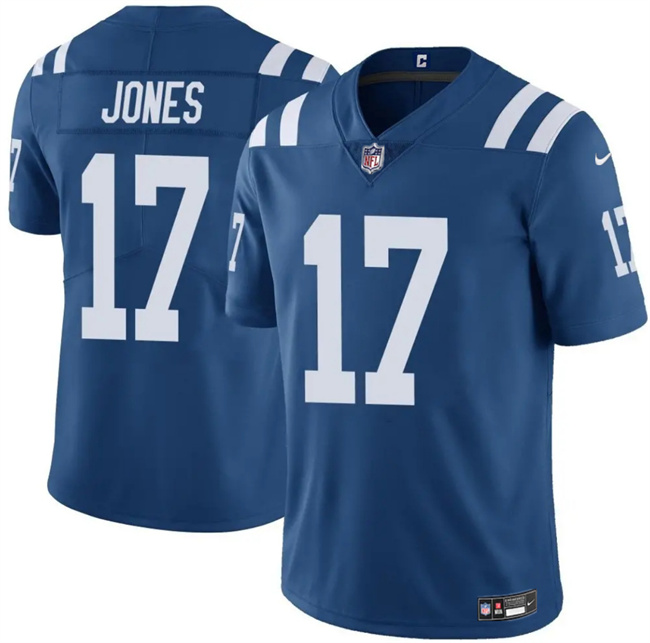 Personalized Men’s Indianapolis Colts #17 Daniel Jones Blue Limited Stitched Football Jersey