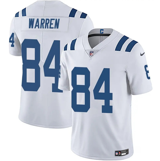 Personalized Men’s Indianapolis Colts #84 Tyler Warren White Limited Stitched Football Jersey