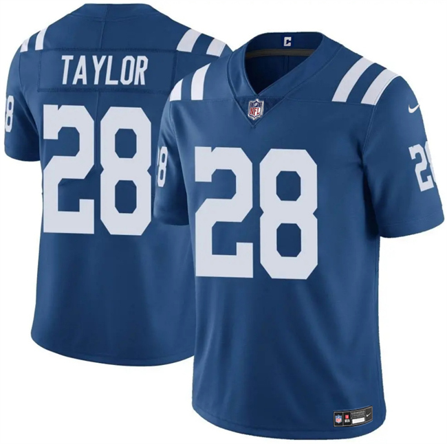 Personalized Men’s Indianapolis Colts #28 Jonathan Taylor Blue Limited Stitched Football Jersey