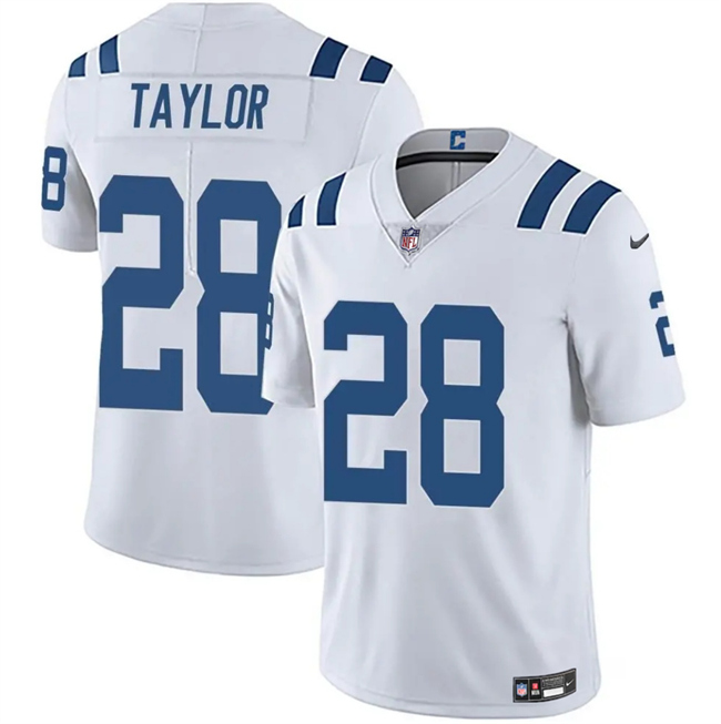 Personalized Men’s Indianapolis Colts #28 Jonathan Taylor White Limited Stitched Football Jersey