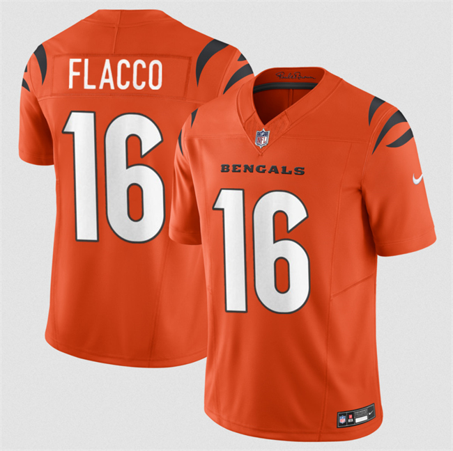 Personalized Men’s Cincinnati Bengals #16 Joe Flacco Orange 2025 F.U.S.E. Untouchable Limited Stitched Football Jersey