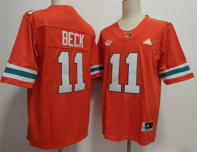Personalized Men’s Miami Hurricanes #11 Carson Beck Orange Stitched Football Jersey