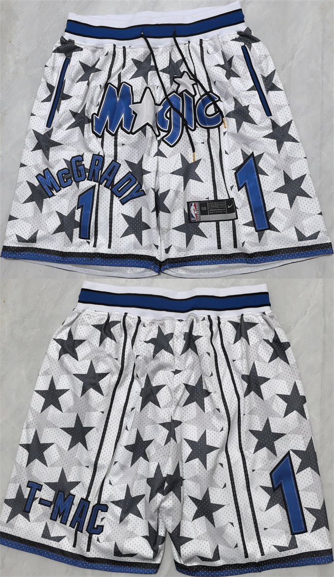 Personalized Men’s Orlando Magic #1 Penny Hardaway White 2025 Shorts(Run Small)