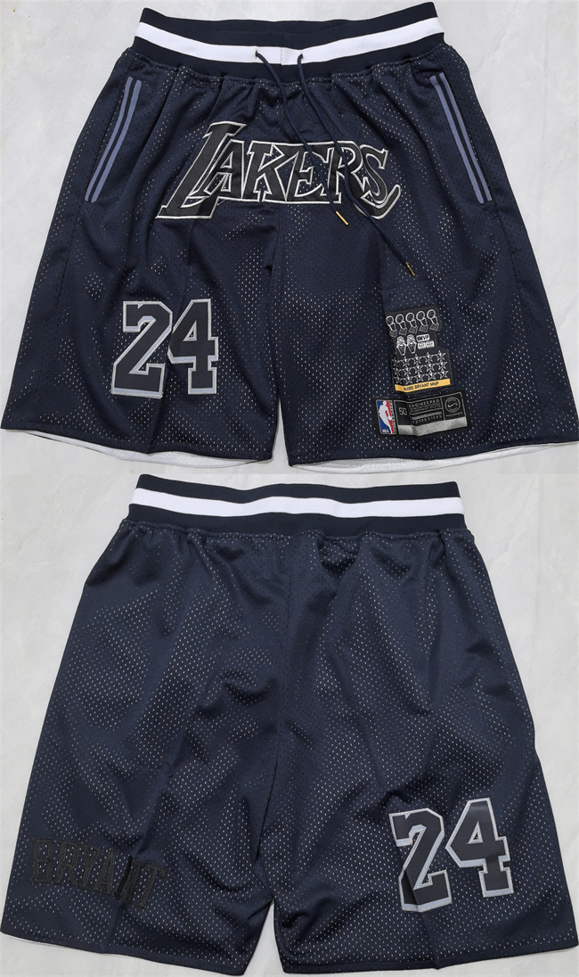 Personalized Men’s Los Angeles Lakers #24 Kobe Bryant Black 2025 Shorts (Run Small)
