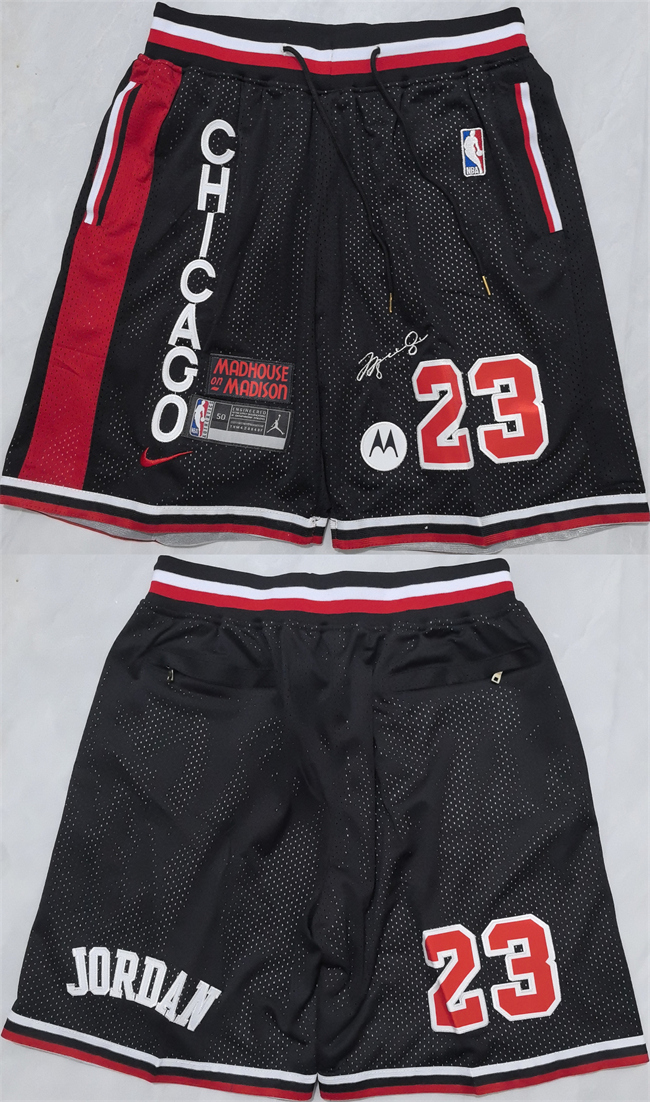 Personalized Men’s Chicago Bulls #23 Michael Jordan Black 2025 Shorts (Run Small)
