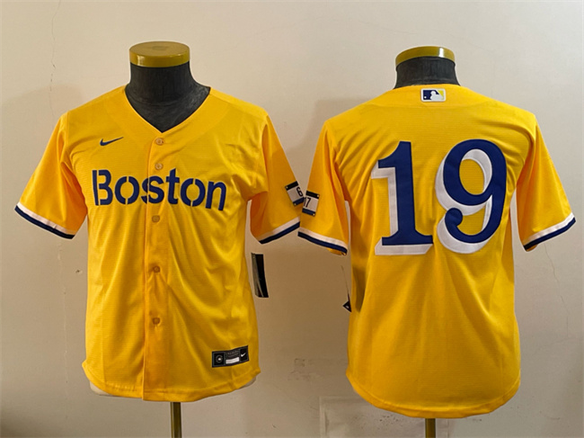 Personalized Youth Boston Red Sox #19 Roman Anthony Gold City Connect Stitched Baseball Jersey