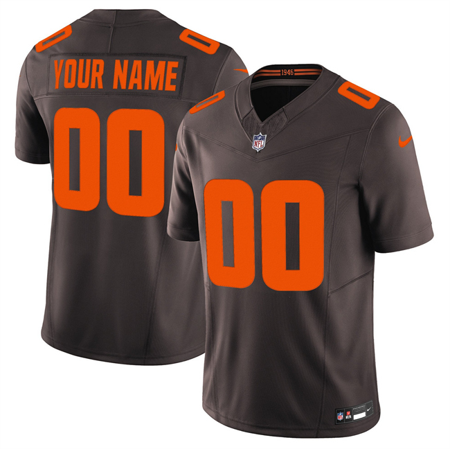 Personalized Men’s Cleveland Browns Active Player Brown 2025 F.U.S.E. Alpha Dawg Limited Stitched Football Jersey