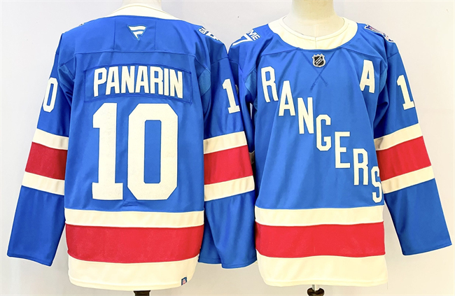 Personalized Men’s New York Rangers #10 Artemi Panarin Blue 2025 With A Patch Stitched Hockey Jersey