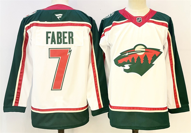 Personalized Men’s Minnesota Wild #7 Brock Faber White 2025 25th Anniversary Stitched Hockey Jersey