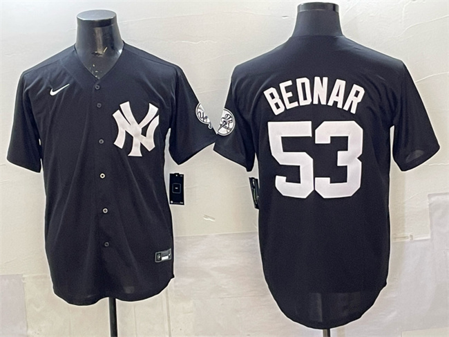 Personalized Men’s New York Yankees #53 David Bednar Black Stitched Baseball Jersey