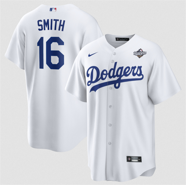 Personalized Men’s Los Angeles Dodgers #16 Will Smith White 2025 World Series Home Cool Base Stitched Baseball Jersey