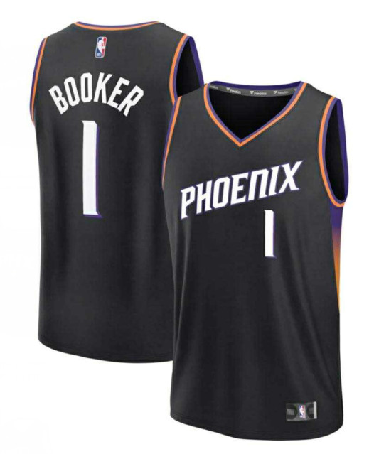 Personalized Men’s Phoenix Suns #1 Devin Booker Black Stitched Basketball Jersey