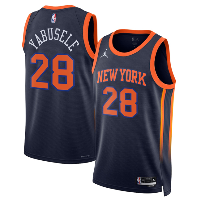 Personalized Men’s New Yok Knicks #28 Guerschon Yabusele Black 2025 Statement Edition Stitched Basketball Jersey