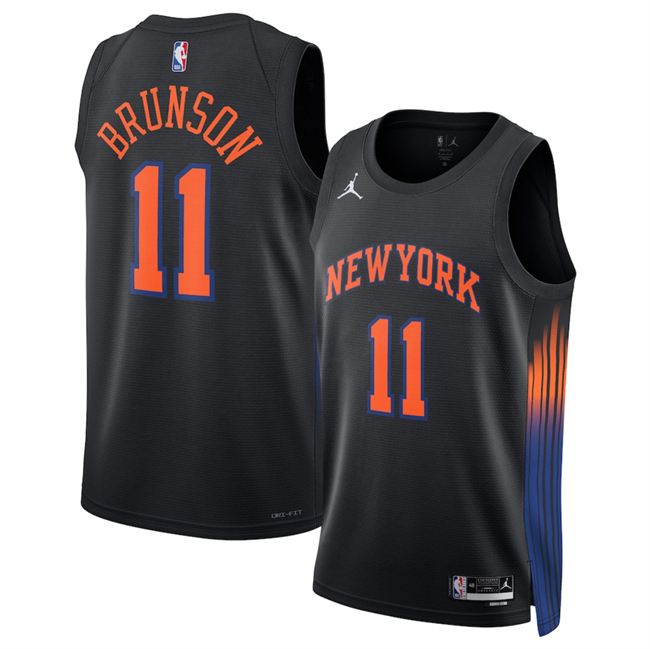Personalized Men’s New Yok Knicks #11 Jalen Brunson Jalen Brunson Black 2025 Statement Edition Stitched Basketball Jersey