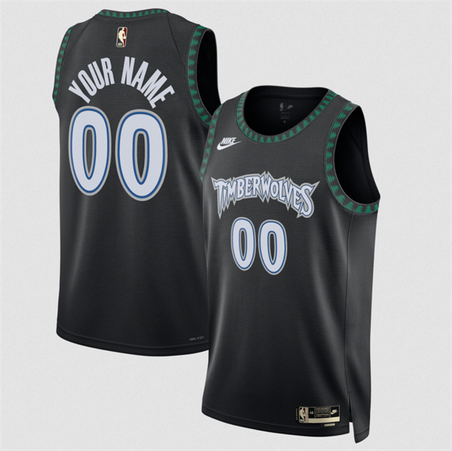 Personalized Men’s Minnesota Timberwolves Active Player Black 2025 Classic Edition Stitched Jersey