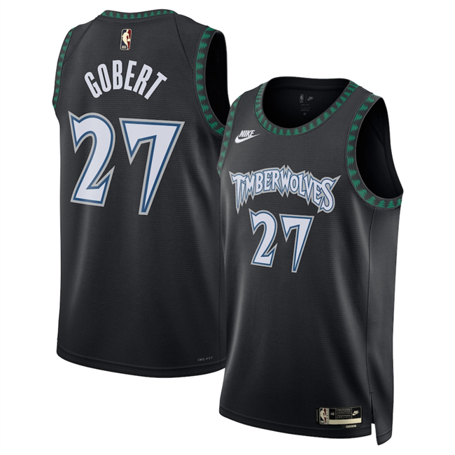 Personalized Men’s Minnesota Timberwolves #27 Rudy Gobert Black 2025 Classic Edition Stitched Jersey