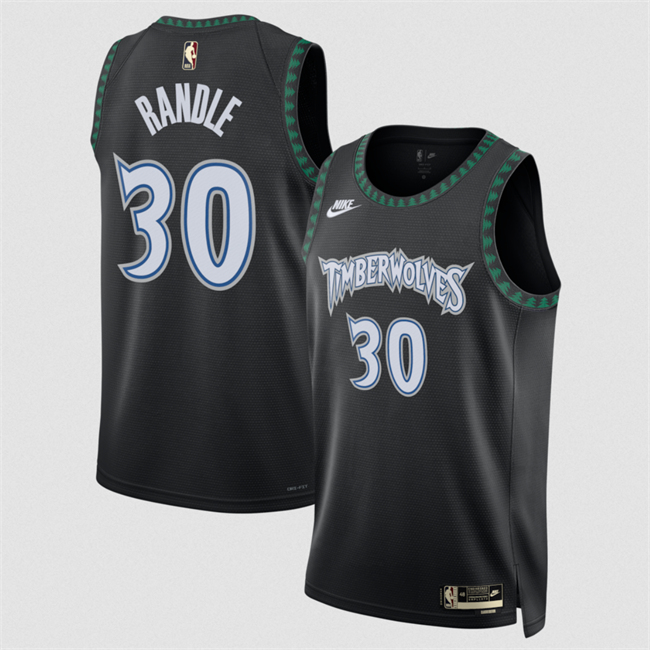 Personalized Men’s Minnesota Timberwolves #30 Julius Randle Black 2025 Classic Edition Stitched Jersey
