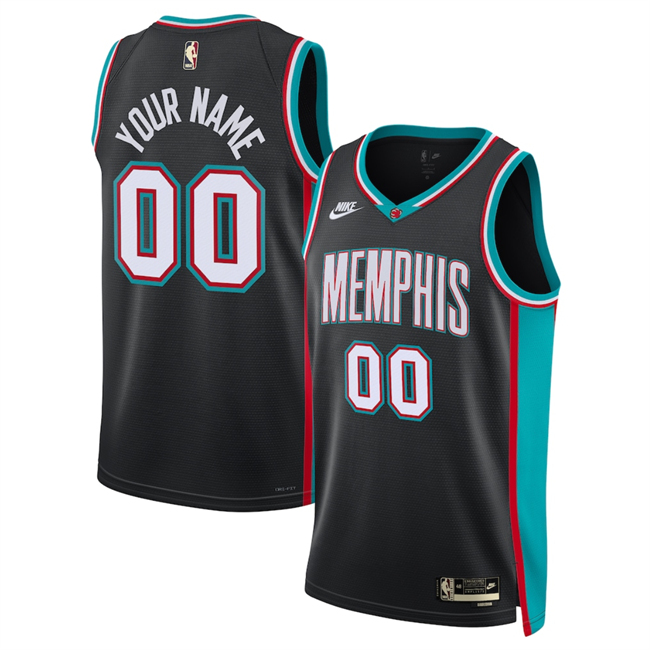 Personalized Men’s Memphis Grizzlies Active Player Black 2025 Classic Edition Stitched Basketball Jersey