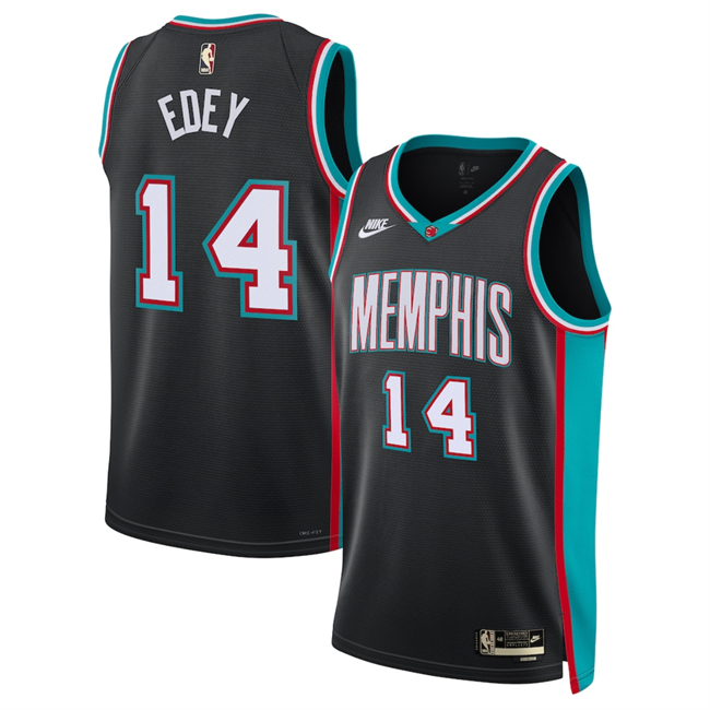 Personalized Men’s Memphis Grizzlies #14 Zach Edey Black 2025 Classic Edition Stitched Basketball Jersey