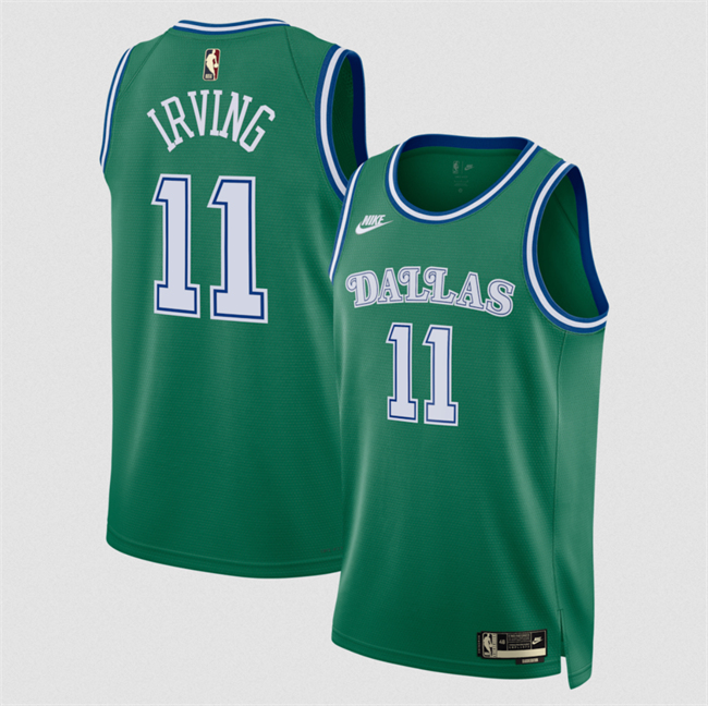 Personalized Men’s Dallas Mavericks #11 Kyrie Irving Green 2025 Classic Edition Stitched Basketball Jersey
