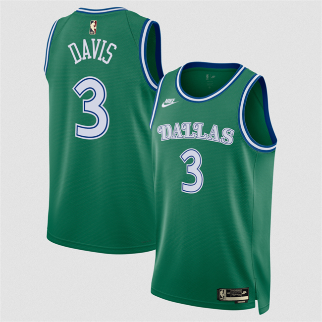 Personalized Men’s Dallas Mavericks #3 Anthony Davis Green 2025 Classic Edition Stitched Basketball Jersey