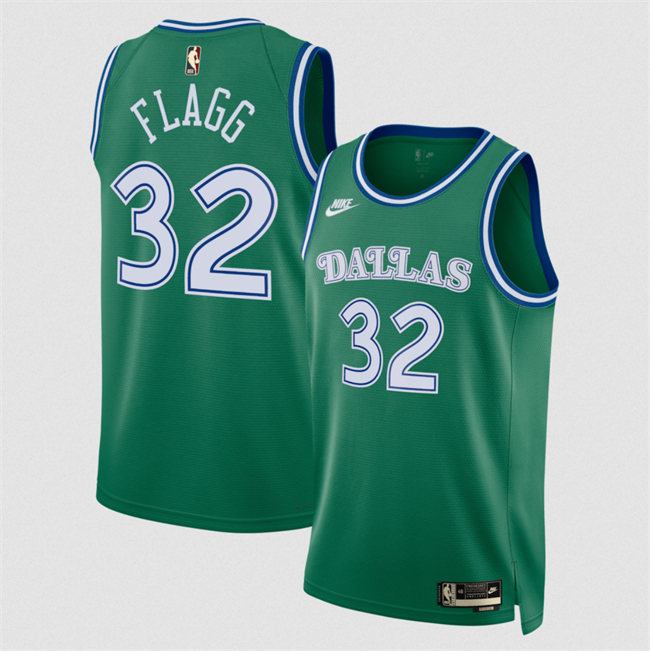 Personalized Men’s Dallas Mavericks #32 Cooper Flagg Green 2025 Classic Edition Stitched Basketball Jersey