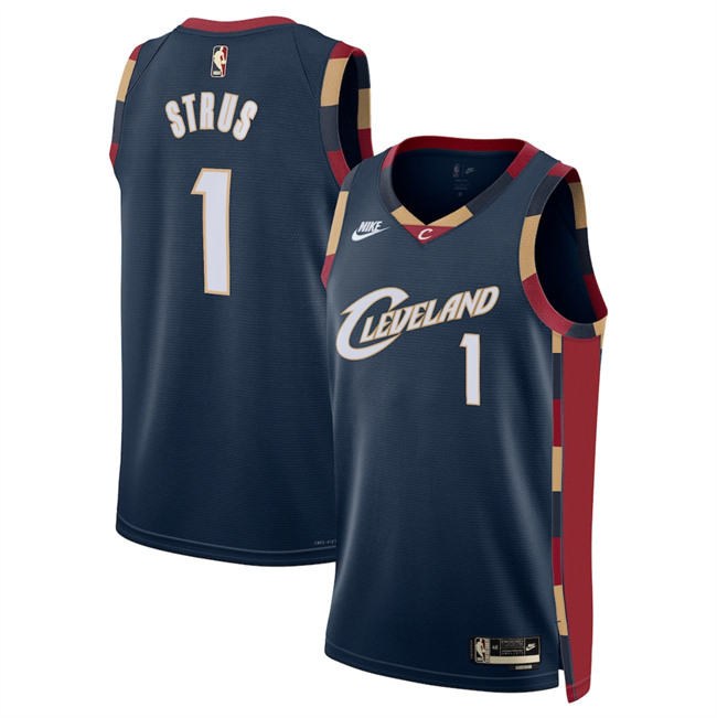 Personalized Men’s Cleveland Cavaliers #1 Max Strus Navy 2025 Classic Edition Stitched Jersey